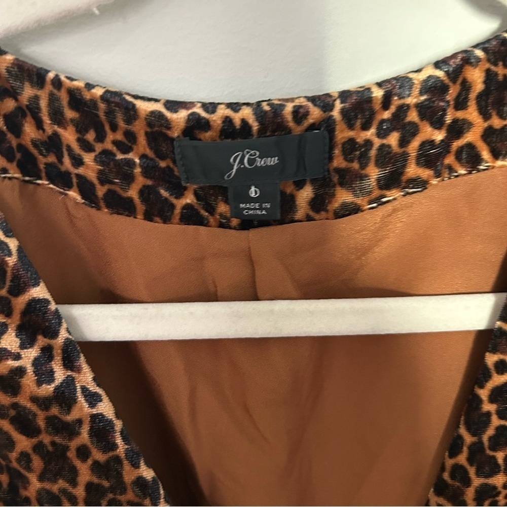 J. CREW Velvet Leopard Print Wrap Dress Size 0 - Picture 4 of 8